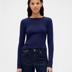 GAP Women's Deep Blue Long Sleeve Tee